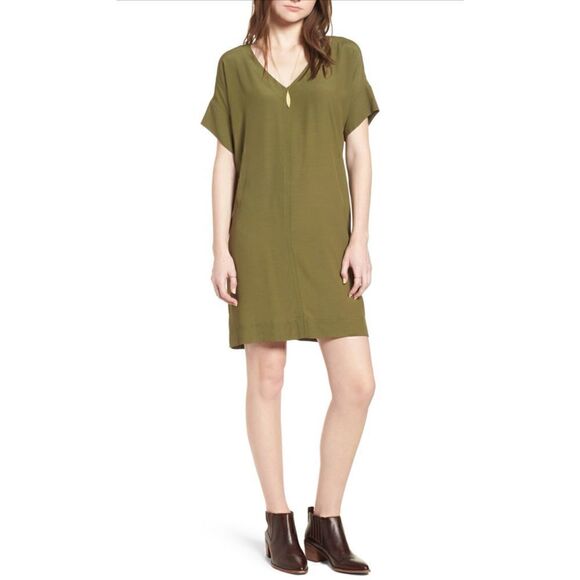 Madewell | Novel Shift Dress | Desert Olive - Picture 1 of 10